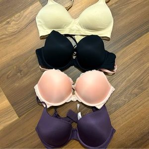 Set of four bras - Victoria’s Secret, aerie, and Carole Hochman 32D